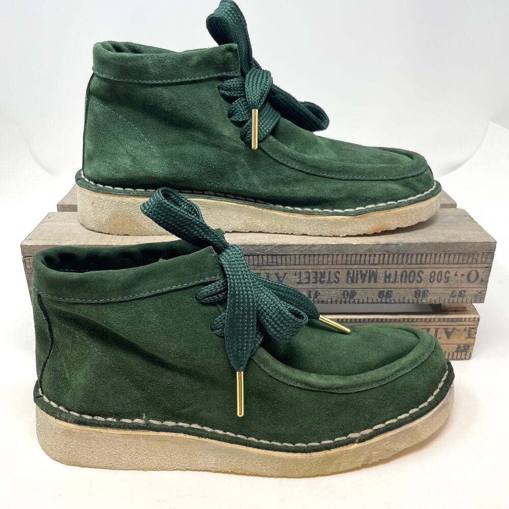 Free People Ashton Suede Moccasin Ankle Boots In Green Size 6.5 New - Picture 6 of 12